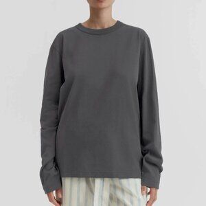 Tekla Long-Sleeve TShirt organic cotton womens Gray (medium) basic minimalist
